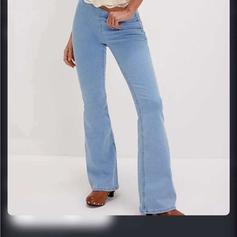 Free People We The Free Penny Pull On Flare Jeans Size 28 Low Rise Bell Bottom